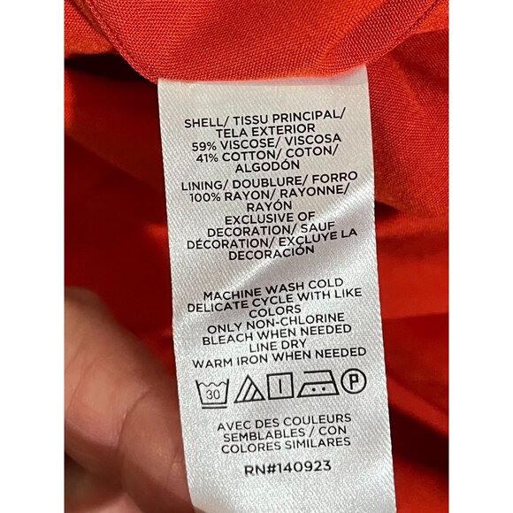 LOFT Womens Red Blouse XL 59% Viscose & Cotton With Button Detail - Picture 9 of 14